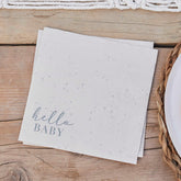 Hello Baby Neutral Baby Shower Napkins 16pk